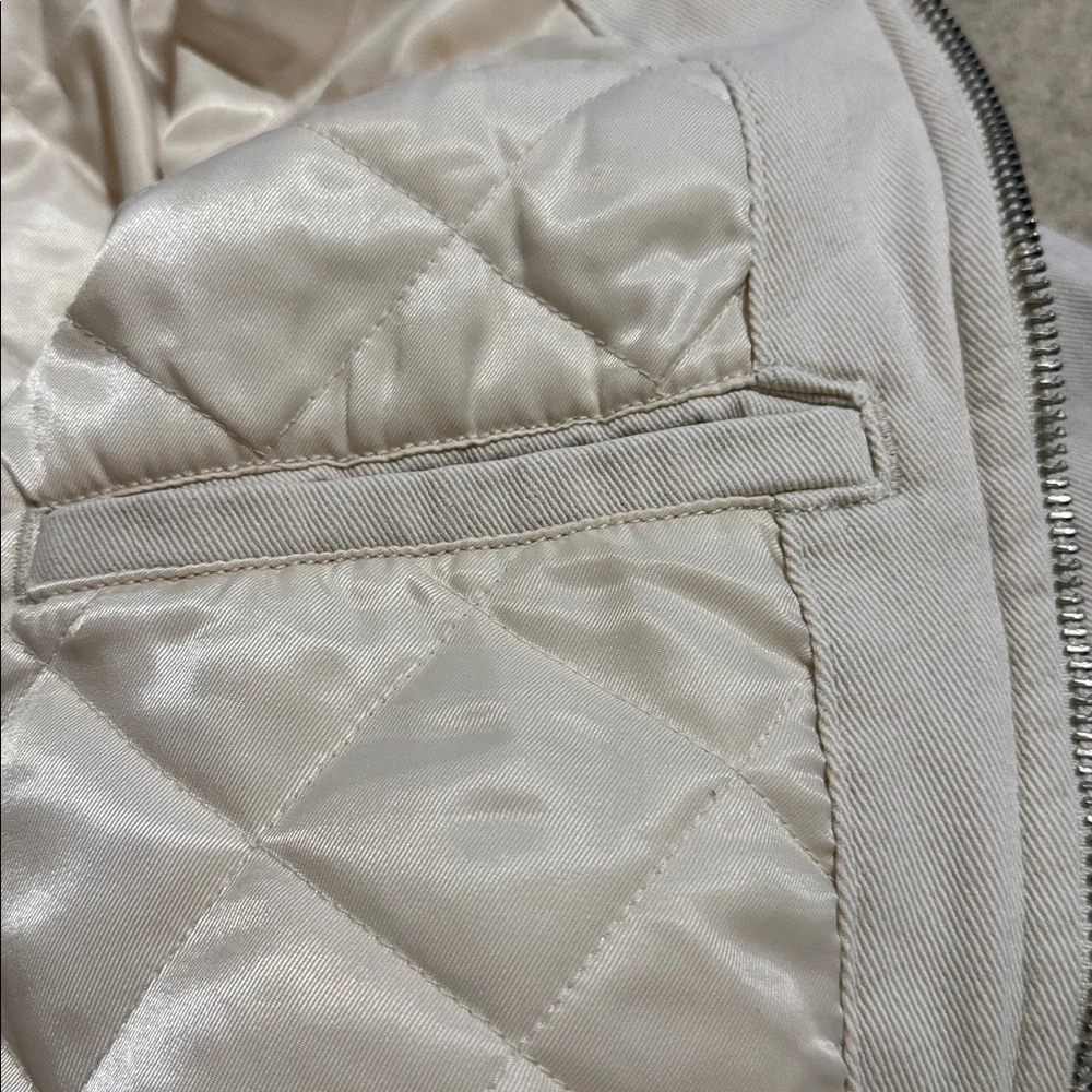 Abercrombie Crop Twill Workwear Jacket Cream Gray Corduroy Collar Streetwear-XL - Picture 11 of 13